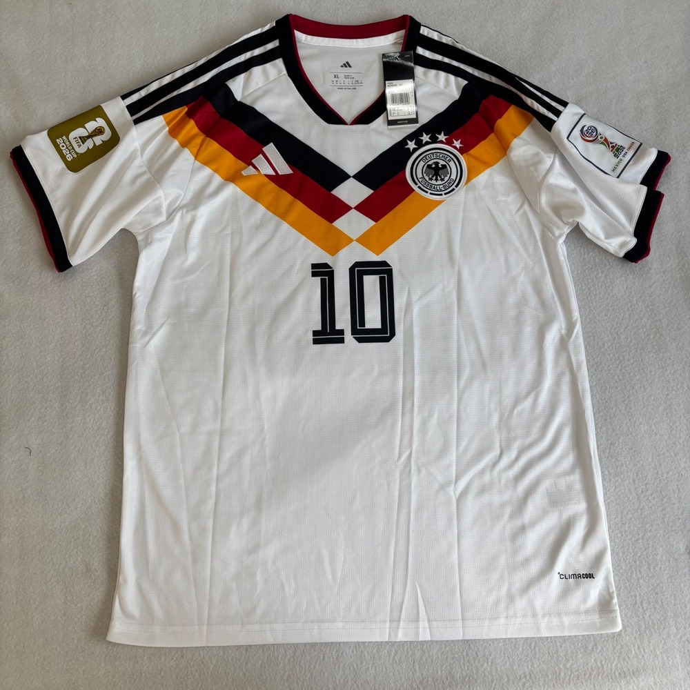 Adidas Germany Musiala 10 Soccer Jersey White 2026 World Cup Patch Mens XL New